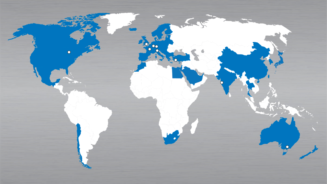 Photo: world map with overview of where VB-Airsuspension is active
