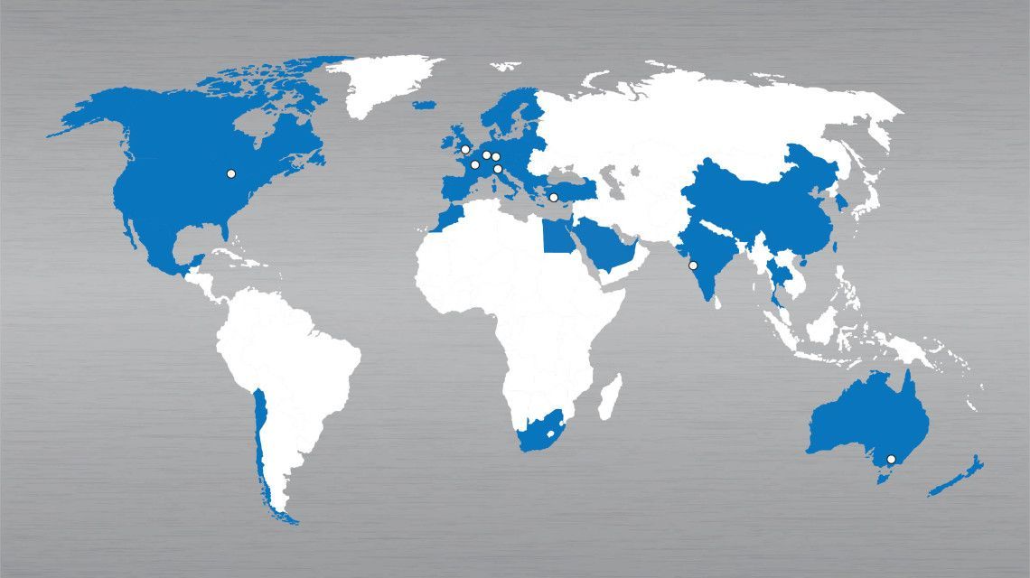 Photo: world map with overview of where VB-Airsuspension is active